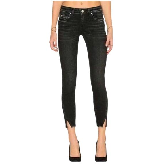 AMO Crop Twist Faded Skinny Jeans - Picture 1 of 8